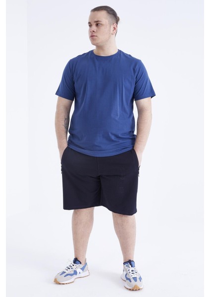 Tommy Life Indigo Basic Kısa Kol O Yaka Erkek Büyük Beden T-Shirt - 88072 fiyatları