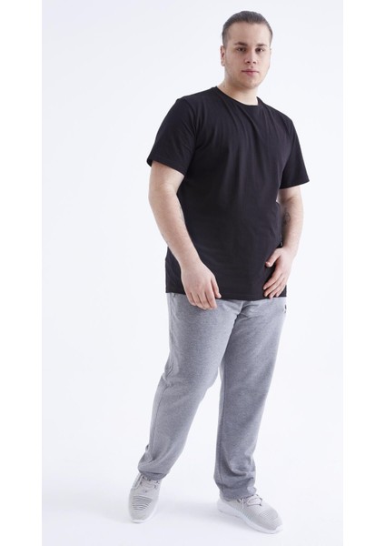 Tommy Life Siyah Basic Kısa Kol O Yaka Erkek Büyük Beden T-Shirt - 88072 fırsatları