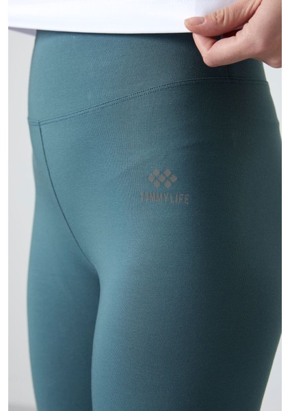Tommy Life Orman Yeşili Yüksek Bel Toparlayıcı Slim Fit Dar Paça Kadın Tayt - 94011 modelleri