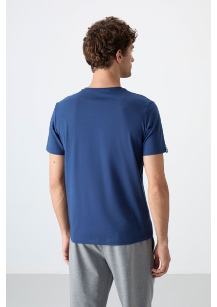 Tommy Life İndigo Erkek Basic Kısa Kol Standart Kalıp O Yaka T-Shirt - 87911 indirimleri
