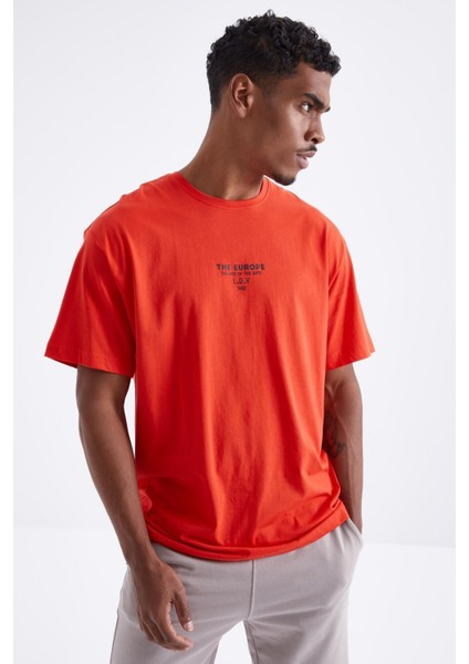 Tommy Life Fiesta Sırt Baskılı O Yaka Erkek Oversize T-Shirt - 88091