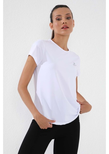 Tommy Life Beyaz Kadın Basic Kısa Kol Standart Kalıp O Yaka T-Shirt - 97144