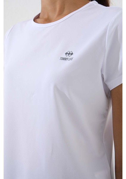Tommy Life Beyaz Kadın Basic Kısa Kol Standart Kalıp O Yaka T-Shirt - 97144
