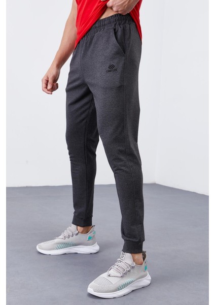 Tommy Life Antrasit Melanj Erkek Cepli Standart Kalıp Jogger Eşofman Alt-84652