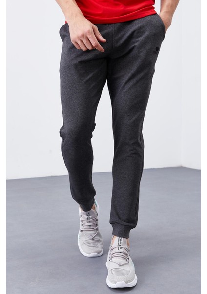 Tommy Life Antrasit Melanj Erkek Cepli Standart Kalıp Jogger Eşofman Alt-84652