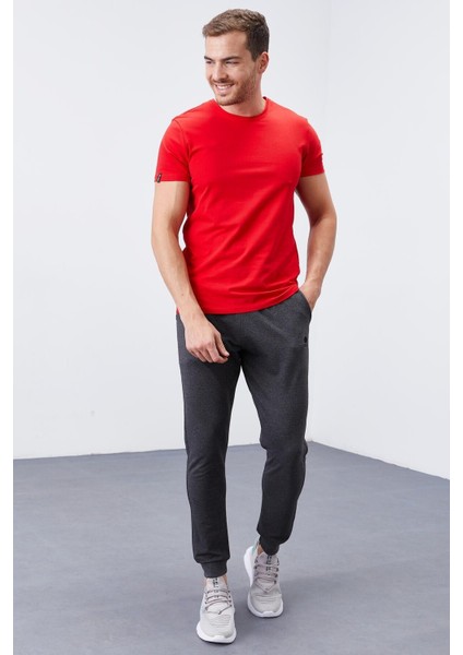 Tommy Life Antrasit Melanj Erkek Cepli Standart Kalıp Jogger Eşofman Alt-84652