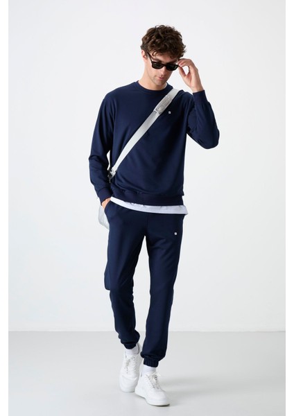 Tommy Life Tommy Life  İndigo Erkek Casual O Yaka Oversize Lastik Paça Eşofman Takımı - 85120