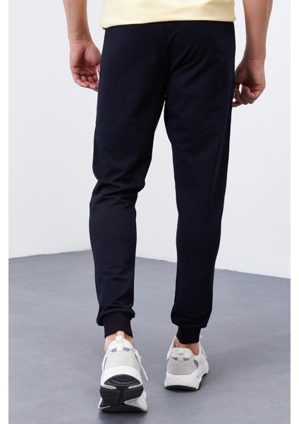 Tommy Life Lacivert Erkek Fermuar Cepli Standart Kalıp Jogger Eşofman ALT-84651