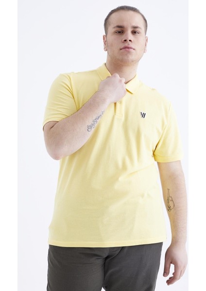 Tommy Life Sarı Erkek Klasik Kısa Kol Dar Kesim Polo Yaka T-Shirt-87768