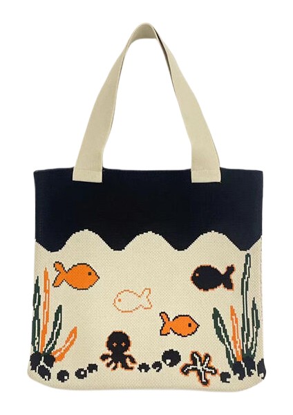 Modaya Uygun Tek Omuzlu Kadın Alışveriş Çantası, Basit ve Çok Yönlü Retro Örgü Çanta, Örgü El Omuz Çantası (Yurt Dışından)