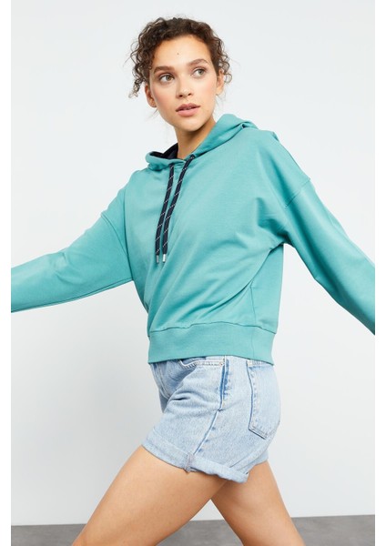 Tommy Life Klasik Kapüşonlu Kadın Sweatshirt