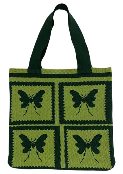 Modaya Uygun Tek Omuzlu Kadın Alışveriş Çantası, Basit ve Çok Yönlü Retro Örgü Çanta, Örgü El Omuz Çantası (Yurt Dışından)