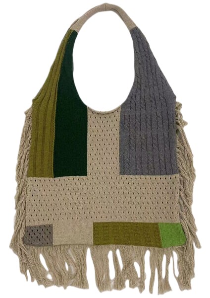 Modaya Uygun Tek Omuzlu Kadın Alışveriş Çantası, Basit ve Çok Yönlü Retro Örgü Çanta, Örgü El Omuz Çantası (Yurt Dışından)