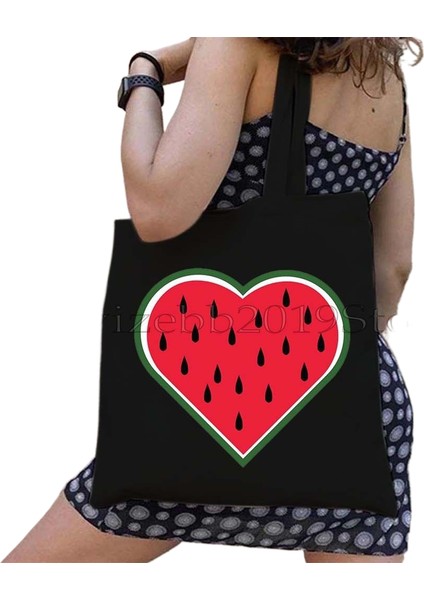 1 Bu Bir Karpuz Değil Kanvas Tote Çanta Büyük Kapasiteli Seyahat Alışveriş Süpermarket Çantası Moda Basit Omuz Çantası Organizatör (Yurt Dışından)