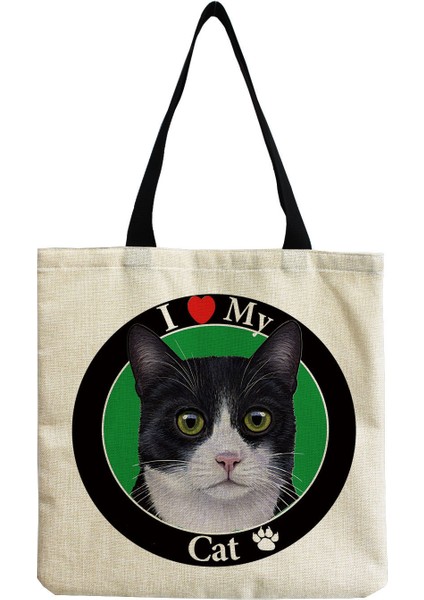 1 Sevimli Kedi Günlüğü Boyama Tote Çanta Kızlar Için Kedi Kaleci Sanat Moda Seyahat Çantası Kadınlar Için Rahat Eko Alışveriş Yüksek Kaliteli Katlanabilir Tote Çanta (Yurt Dışından)