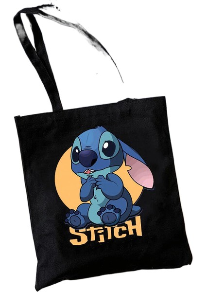 1 Y2K Disney Dikişli Tote Shopper Kanvas Çanta Eko Lilo ve Dikiş Alışveriş Çantası Kadın Tote Harajuku Kadın (Yurt Dışından)