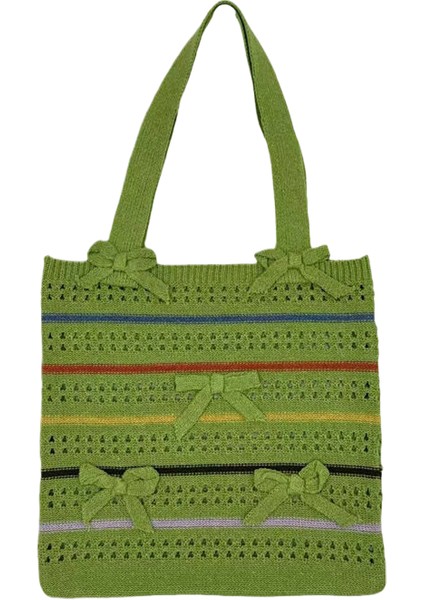 Modaya Uygun Tek Omuzlu Kadın Alışveriş Çantası, Basit ve Çok Yönlü Retro Örgü Çanta, Örgü El Omuz Çantası (Yurt Dışından)