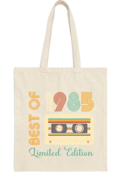1 Kadın 1984 Sınırlı Üretim Omuz Çantası Vintage Radyo Kanvas Tote Çanta Erkek Doğum Günü Yıl Alışveriş Çantası 1980-1989 Kadın Tote Çanta (Yurt Dışından)