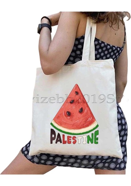 1 Bu Bir Karpuz Değil Kanvas Tote Çanta Büyük Kapasiteli Seyahat Alışveriş Süpermarket Çantası Moda Basit Omuz Çantası Organizatör (Yurt Dışından)
