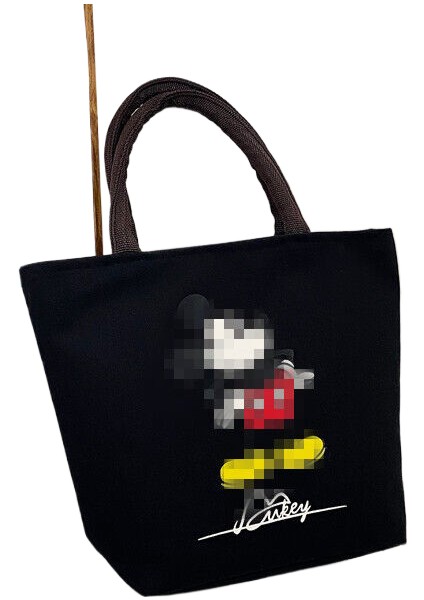 1 Tib Çantası Öğrenci Yeni Stil Mickey Baskılı Şık Öğle Yemeği Çantası Çok Yönlü Basit Sevimli Sevimli El Taşıma Anne Çantası (Yurt Dışından)