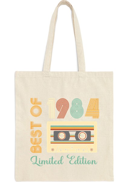 1 Kadın 1984 Sınırlı Üretim Omuz Çantası Vintage Radyo Kanvas Tote Çanta Erkek Doğum Günü Yıl Alışveriş Çantası 1980-1989 Kadın Tote Çanta (Yurt Dışından)