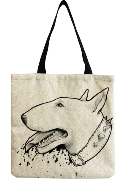 1 Çok Fonksiyonlu Taşınabilir Alışveriş Çantası Moda Kadın Plaj Çantası Komik Bulldog Baskı Tote Çanta (Yurt Dışından)