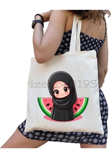 1 Bu Bir Karpuz Değil Kanvas Tote Çanta Büyük Kapasiteli Seyahat Alışveriş Süpermarket Çantası Moda Basit Omuz Çantası Organizatör (Yurt Dışından)