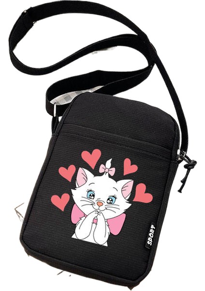 1 Kedi Bayan Omuz Çantası Crossbody Çanta Tuval Küçük Omuz Cep Telefonu Çantası Öğrenci Çanta (Yurt Dışından)