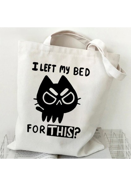 1 Kadın Tote Çanta Bu Güzel Ben Ince Baskı Kanvas Alışveriş Çantası Karikatür Harajuku Kedi Kadın Işe Gidiş-Dönüş Çantası Tote Çanta (Yurt Dışından) fırsatları