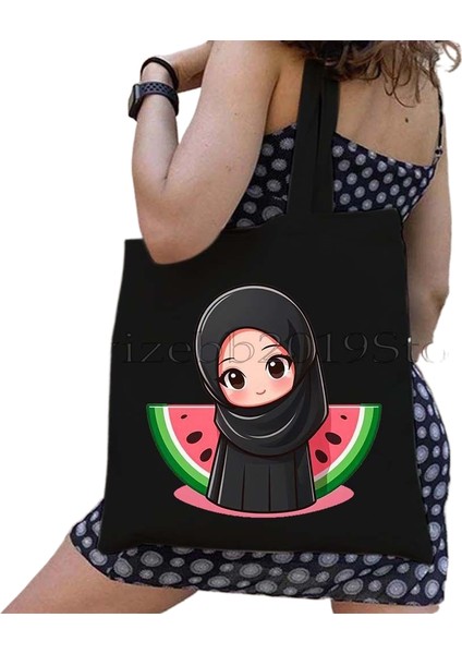 1 Bu Bir Karpuz Değil Kanvas Tote Çanta Büyük Kapasiteli Seyahat Alışveriş Süpermarket Çantası Moda Basit Omuz Çantası Organizatör (Yurt Dışından)