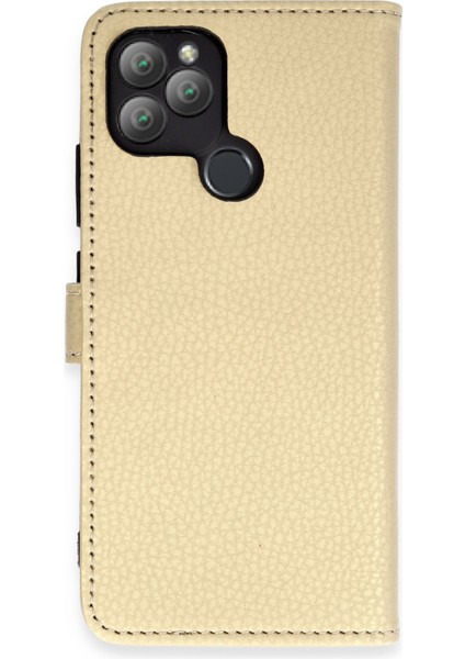 General Mobile Gm 22 Plus Kılıf Trend S Plus Kapaklı Kılıf - Gold 13