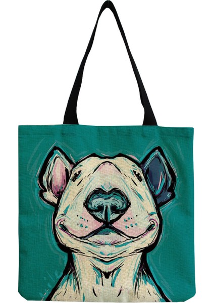 1 Çok Fonksiyonlu Taşınabilir Alışveriş Çantası Moda Kadın Plaj Çantası Komik Bulldog Baskı Tote Çanta (Yurt Dışından)