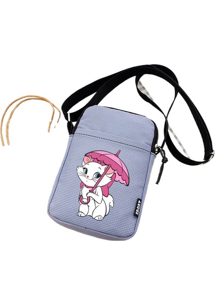 1 Kedi Bayan Omuz Çantası Crossbody Çanta Tuval Küçük Omuz Cep Telefonu Çantası Öğrenci Çanta (Yurt Dışından)