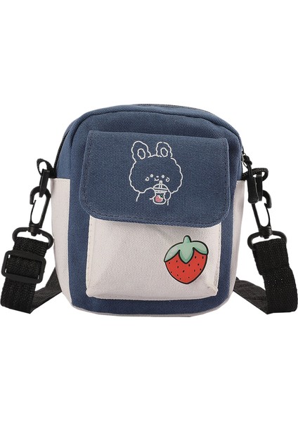 1 Kanvas Küçük Çanta Kadın Yaz Yeni Kore Japon Sevimli Tek Omuz Crossbody Çanta Kore Ins Kız Basit Öğrenci (Yurt Dışından)