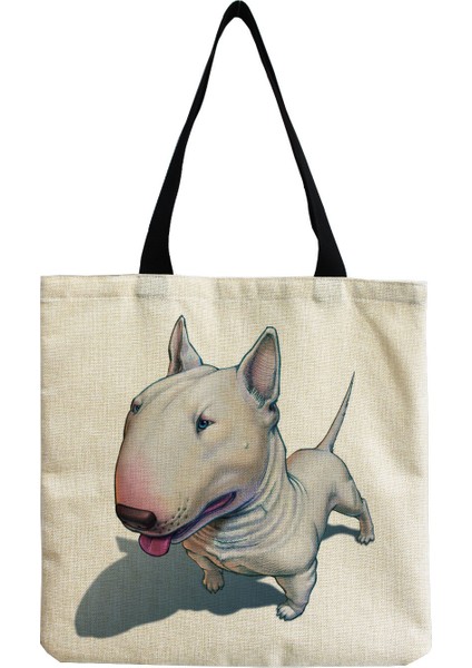 1 Çok Fonksiyonlu Taşınabilir Alışveriş Çantası Moda Kadın Plaj Çantası Komik Bulldog Baskı Tote Çanta (Yurt Dışından)