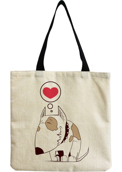 1 Çok Fonksiyonlu Taşınabilir Alışveriş Çantası Moda Kadın Plaj Çantası Komik Bulldog Baskı Tote Çanta (Yurt Dışından)