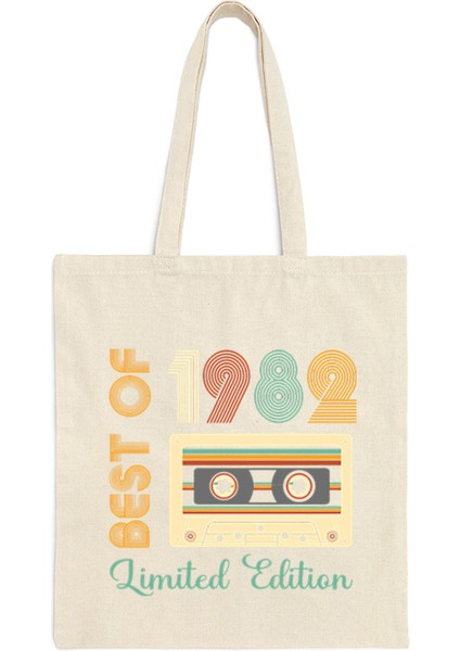 1 Kadın 1984 Sınırlı Üretim Omuz Çantası Vintage Radyo Kanvas Tote Çanta Erkek Doğum Günü Yıl Alışveriş Çantası 1980-1989 Kadın Tote Çanta (Yurt Dışından)