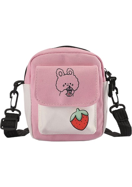 1 Kanvas Küçük Çanta Kadın Yaz Yeni Kore Japon Sevimli Tek Omuz Crossbody Çanta Kore Ins Kız Basit Öğrenci (Yurt Dışından)