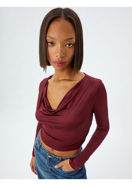 Degaje Yaka Bluz Uzun Kollu Slim Fit