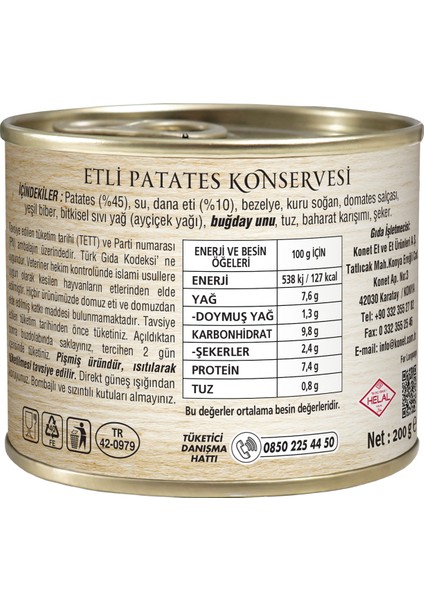 Etli Patates 200g - Pratik Ve Lezzetli Hazır Yemek