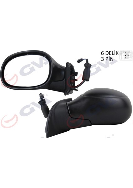Diş Dikiz Aynasi Sol C3 02 Elektrikli Isitmali Konveks 3 Fiş Vm-501El 12