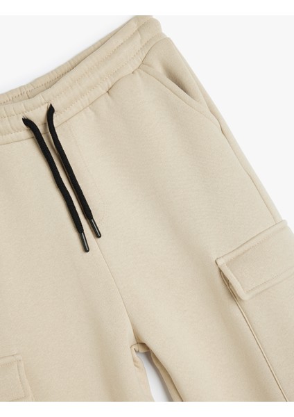 Jogger Eşofman Altı Kargo Cepli Beli Bağlamalı Şardonlu modelleri