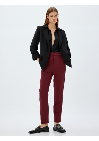 Kumaş Pantolon Havuç Kesim Cepli Standart Bel