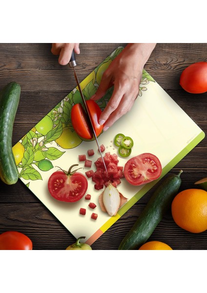 Cam Kesme Tahtası ve Sunumluk Vintage Lime 20X30 cm fiyatları