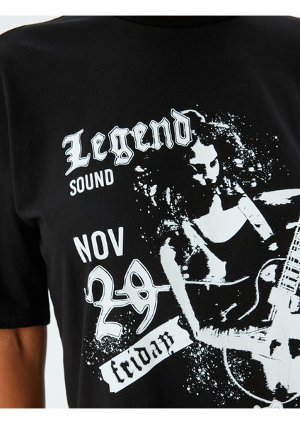 Oversize Tişört Slogan Baskılı Bisiklet Yaka Kısa Kollu Pamuklu indirimleri