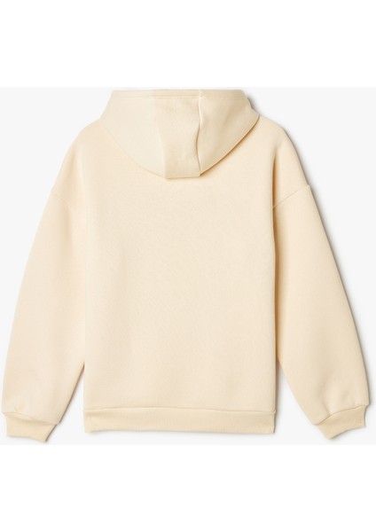 Kapşonlu Sweatshirt Şehir Temalı Baskı Detaylı Uzun Kollu Şardonlu fiyatları