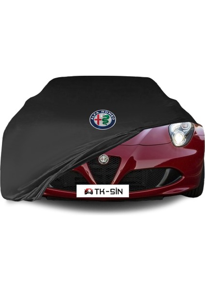 Ultra Shop Alfa Romeo 4C Cope Araba Brandası Siyah Kumaş Penye Toz Geçirmez Garaj Brandası Oto Branda