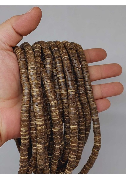 Hindistan Cevizi Kabuğu Ahşap Dizi Silindir Kesim 3.5*7mm (53066)