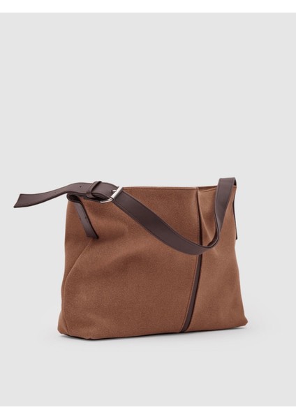 Lori Kahve Süet Askılı Kadın Çanta