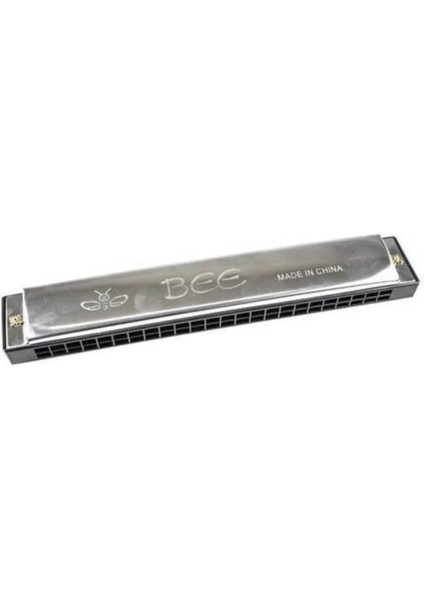 BEE DF24 Harmonica / Alüminyum Gövde 24 Delikli Gümüş Renk Mızıka